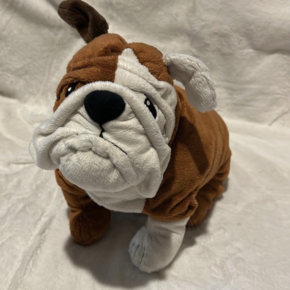 Ikea Bulldog Klumpig dog plush pillow 21" floppy stuffed animal bbrown and white - Picture 1 of 10